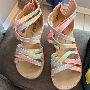 Self esteem cotton candy glitter sandals